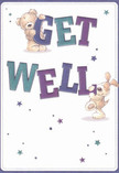 Bursting with playful optimism and warmth, this illustrated get well card features two irresistibly cute companions-a teddy bear and a puppy-each holding and balancing exuberant, colourful letters that declare 'Get Well'. The bold indigo and teal shades pop against a soft cream background, creating a mood as bright as the flower stalls at Chrisp Street on a sunny morning. Scatterings of blue and purple stars twinkle throughout the design, infusing whimsical hope and gentle magic. The fur of both bear and pup is drawn with such detail, it practically invites a comforting touch. This card radiates genuine tenderness, much like the carefully arranged bouquets offered by Florist Poplar for same-day delivery across our neighbourhood. Sent together, this illustrated message and a fresh bouquet become not just a gesture but an emotional embrace-an offering of comfort and heartfelt wishes for recovery that speaks to the shared care and kindness so valued in Poplar.